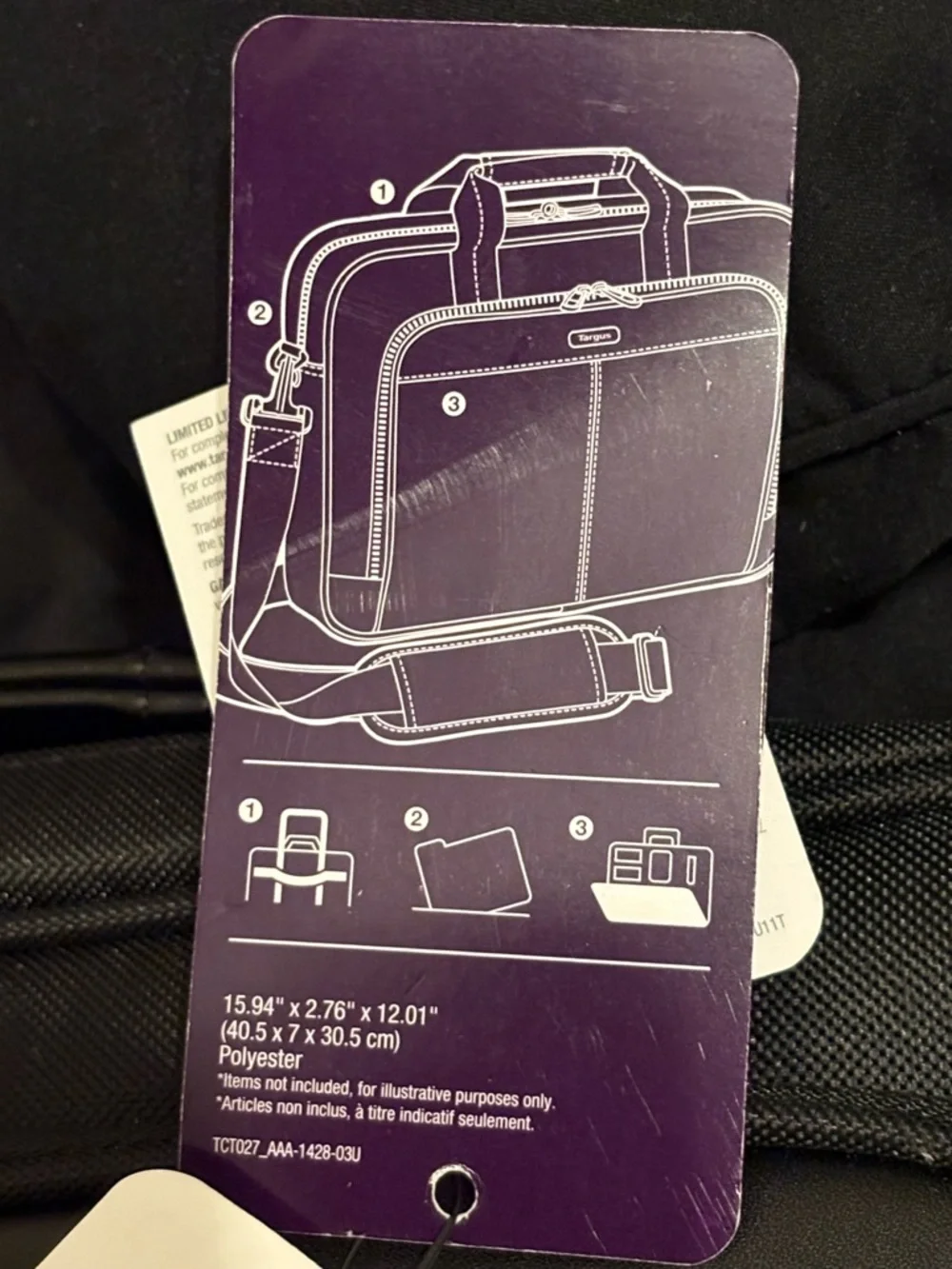 Targus Black Laptop Bag NO STRAP